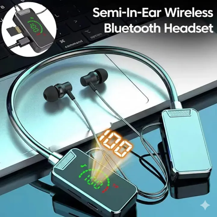 Semi-In-Ear-Wireless-Bluetooth-Headset-with-LED-Battery-Display